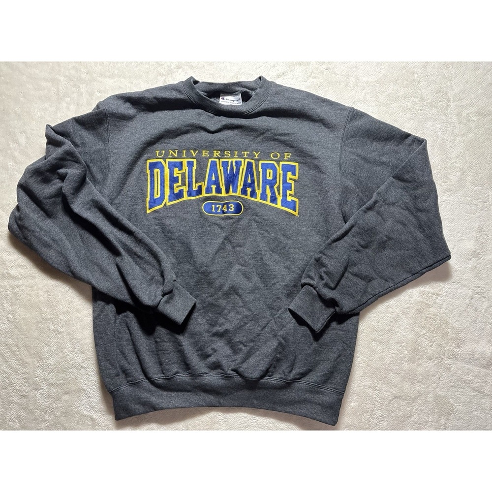 University Of Delaware 1743 Crew Neck Sweatshirt Long Sleeve Champion Size M